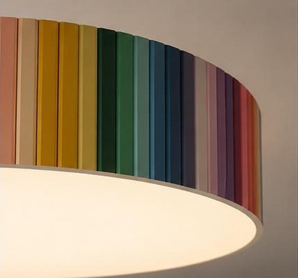 Luminaire housing with a custom colour print